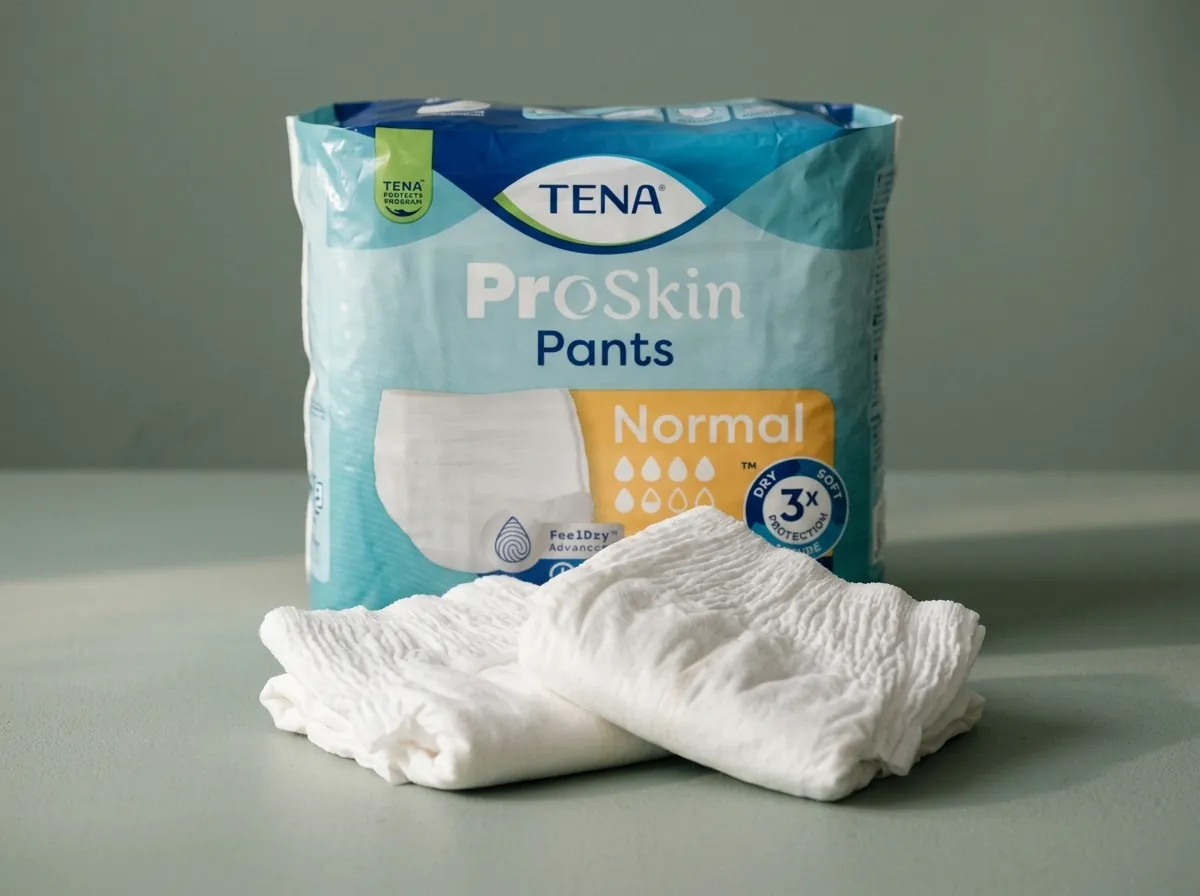 TENA ProSkin adult pull-up pants with the pack