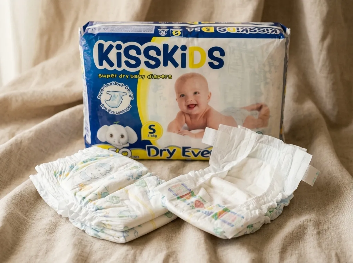 Kisskids baby tape nappies with the pack